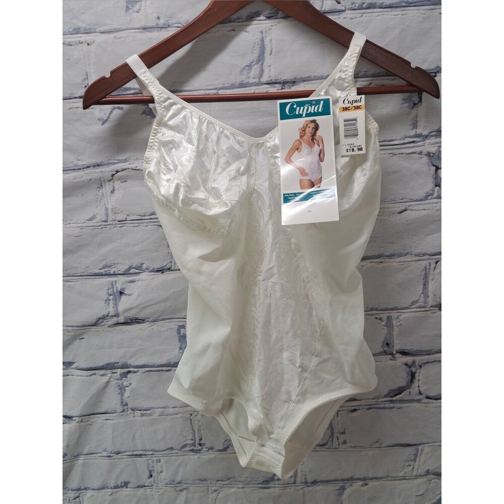 NWT Cupid Vintage 90s 80s Lingerie Body Briefer Firm Control Shapewear HQ 38C